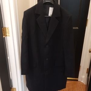 NWT MENS Classic Black Overcoat/TOPCOAT